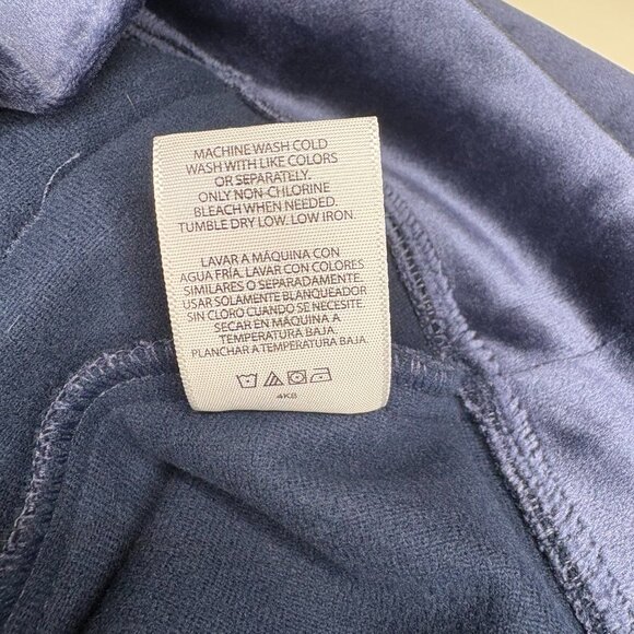 Time & Tru Velour Full Zip Hooded Sweater Womens Sz Small (4-6) Blue Glam Comfy - Picture 4 of 7
